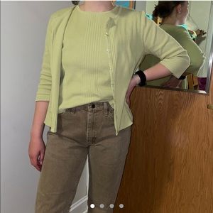 SAGE GREEN VINTAGE SWEATER SET